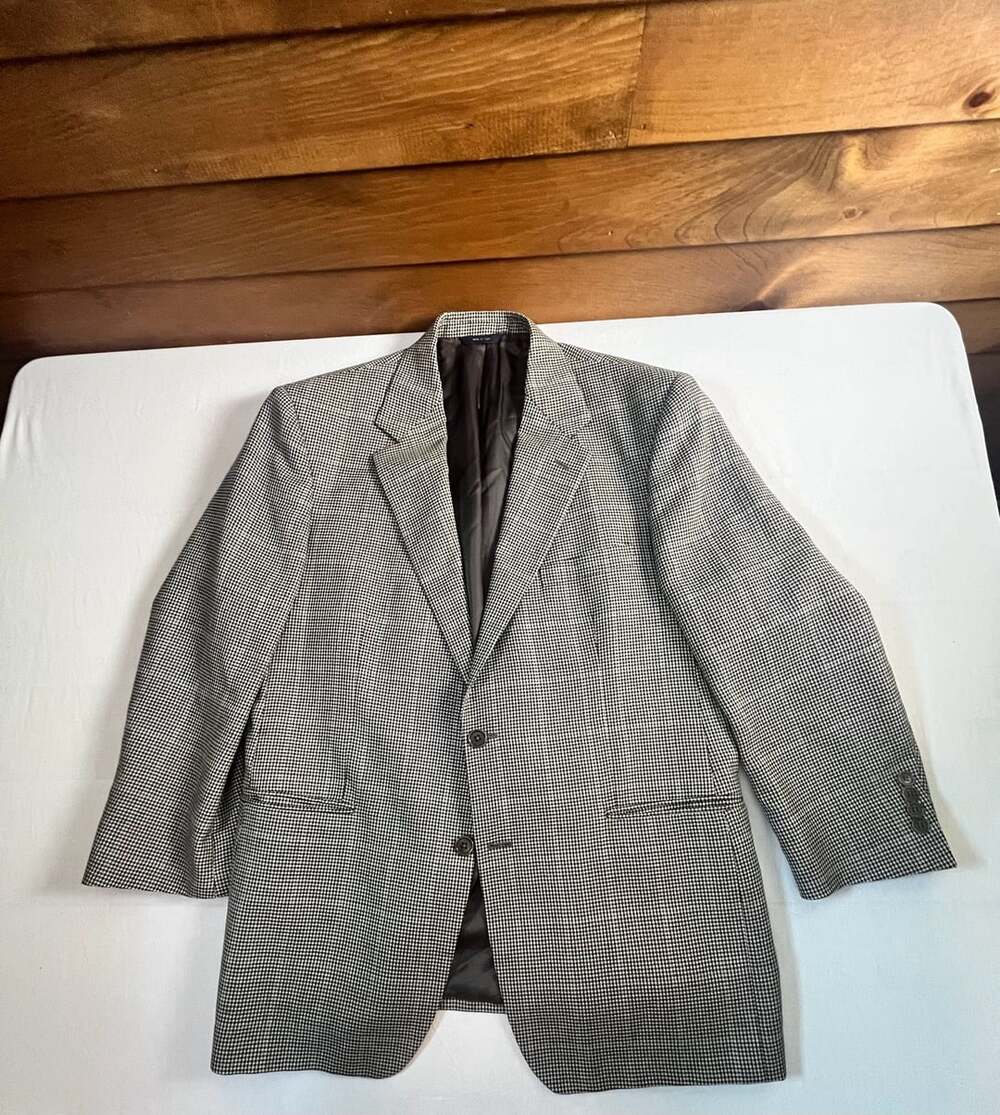 Brooks Brothers Wool Houndstooth Windowpane Blazer Jacket 42R Fall ‘06